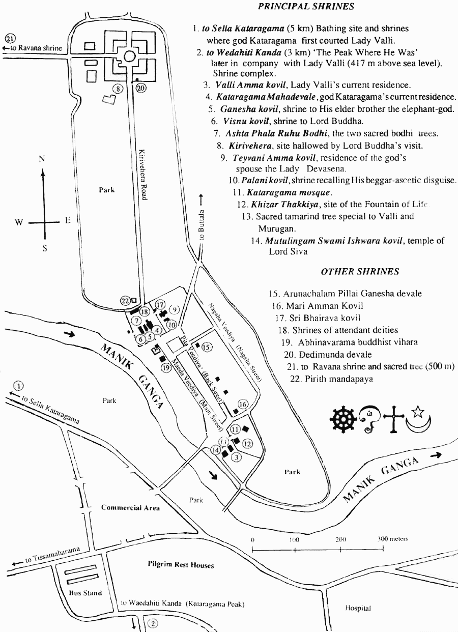 map of Kataragama sacred area]