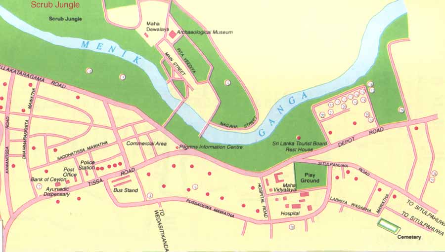 Map of Pilgrim's Resthouses in Kataragama